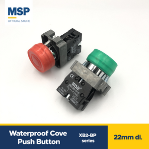 w/ Waterproof Cove Push Button, 22MM Color-Red