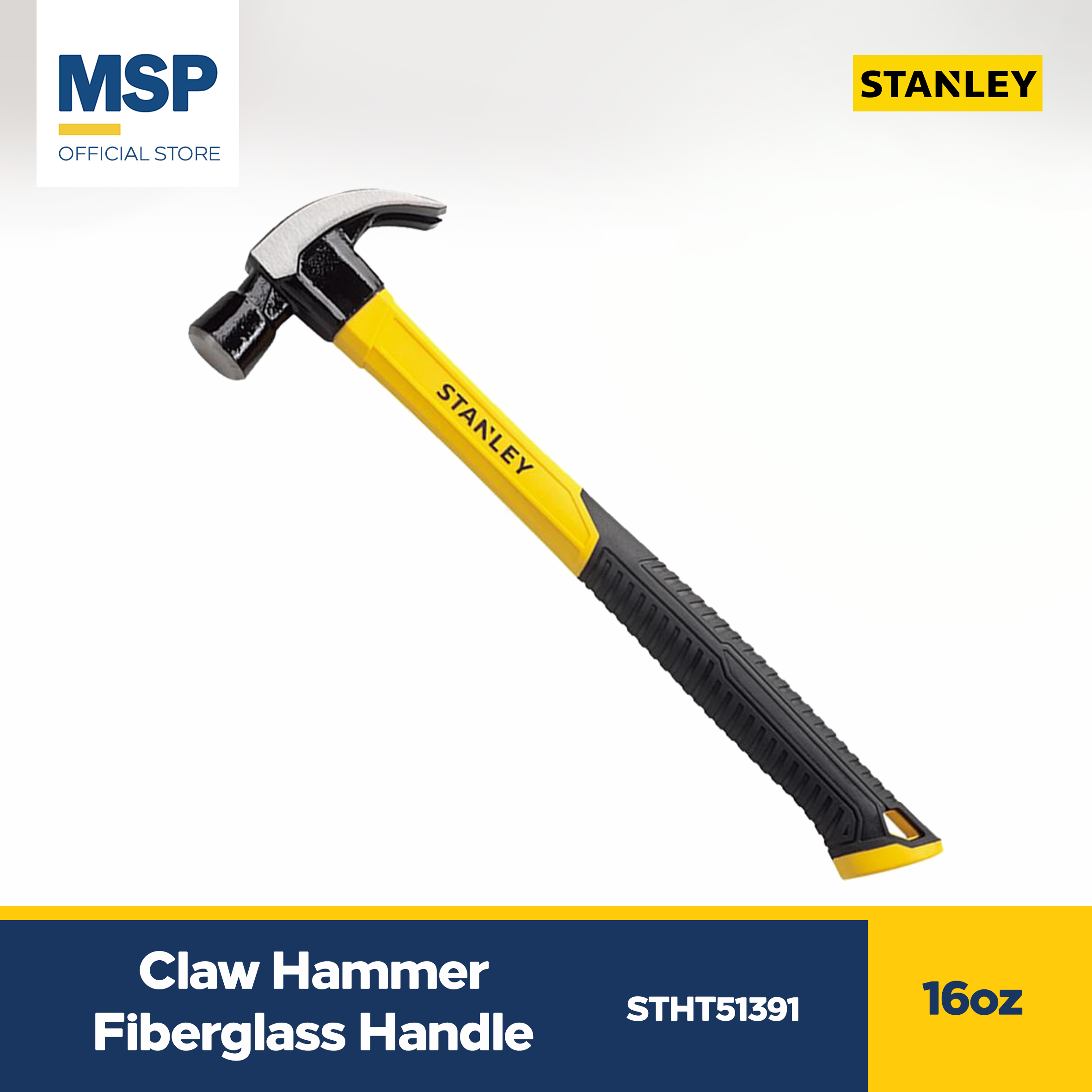 1pc STANLEY Claw Hammer - Fiberglass Handle