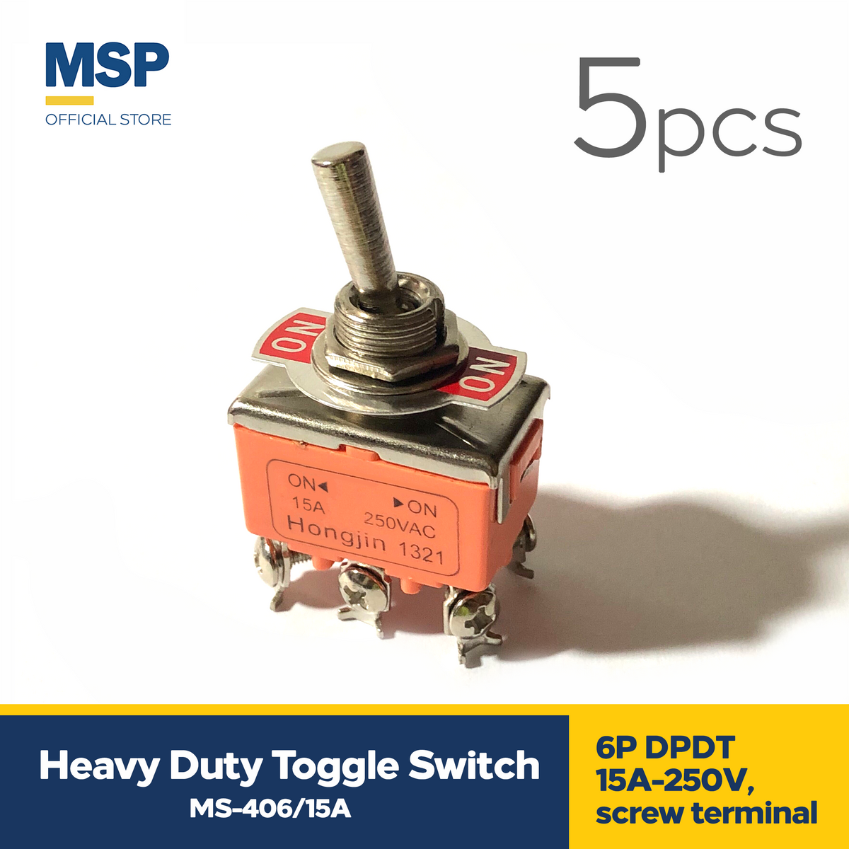 5pcs Heavy Duty Toggle switch 6P DPDT 15A-250V, screw terminal – MSP ...