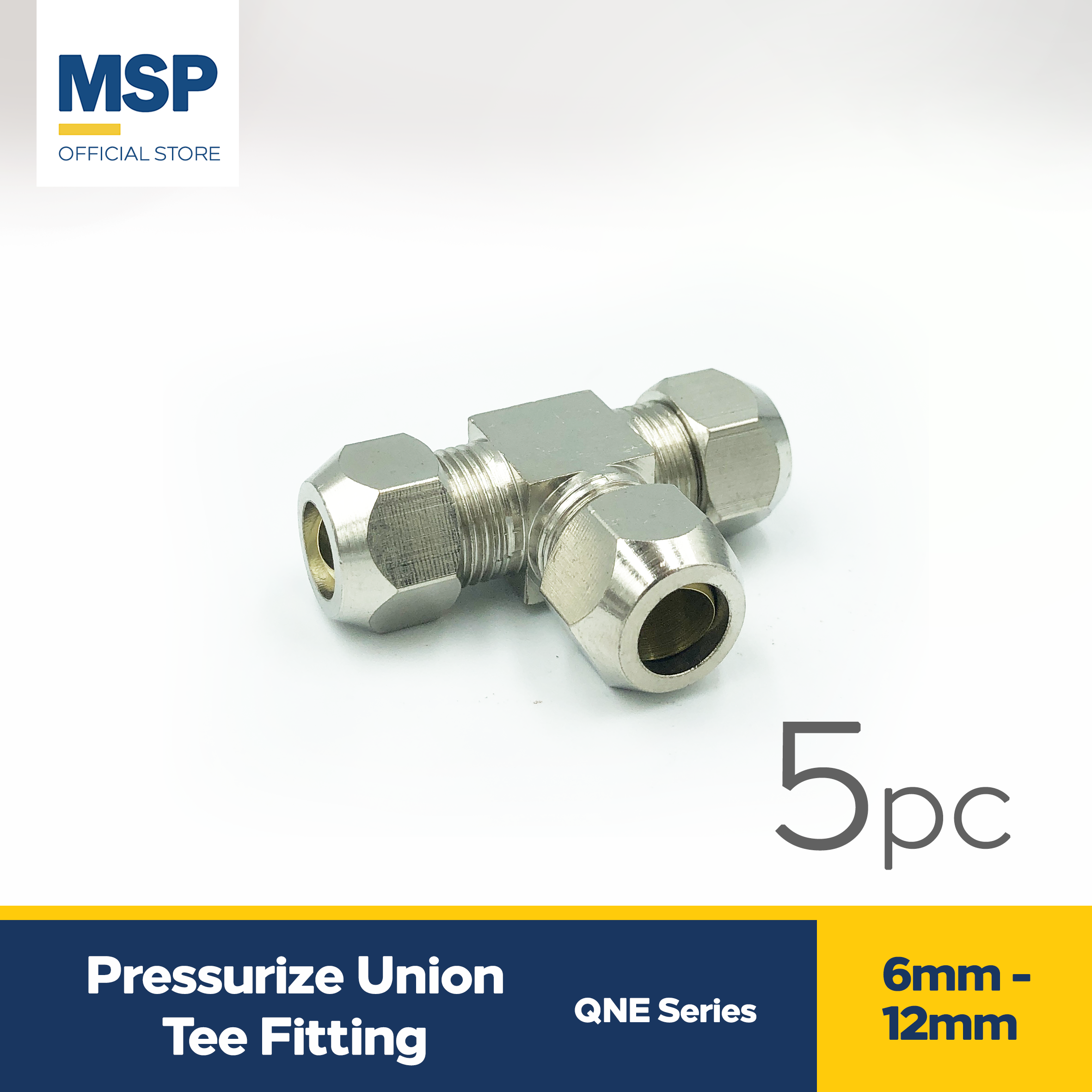 Pressurize Union Tee Fittings x2pcs