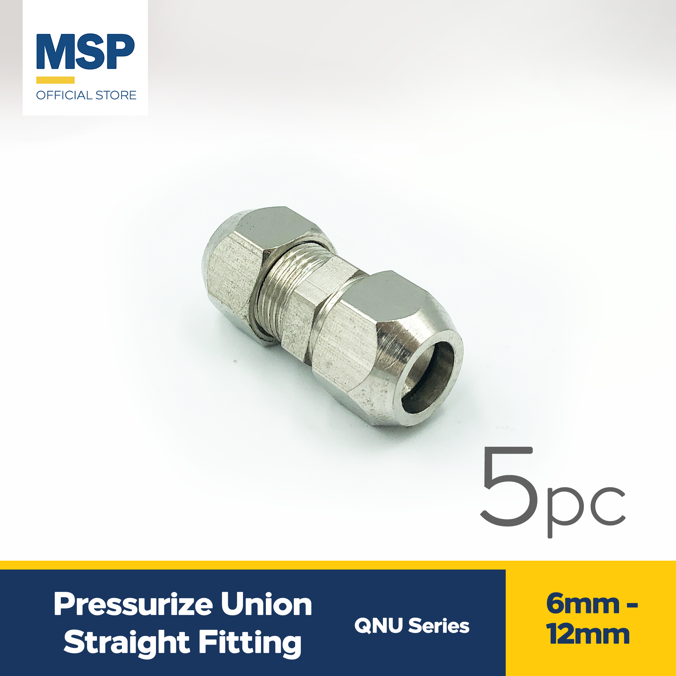 Pressurize Union Straight Fittings x2pcs