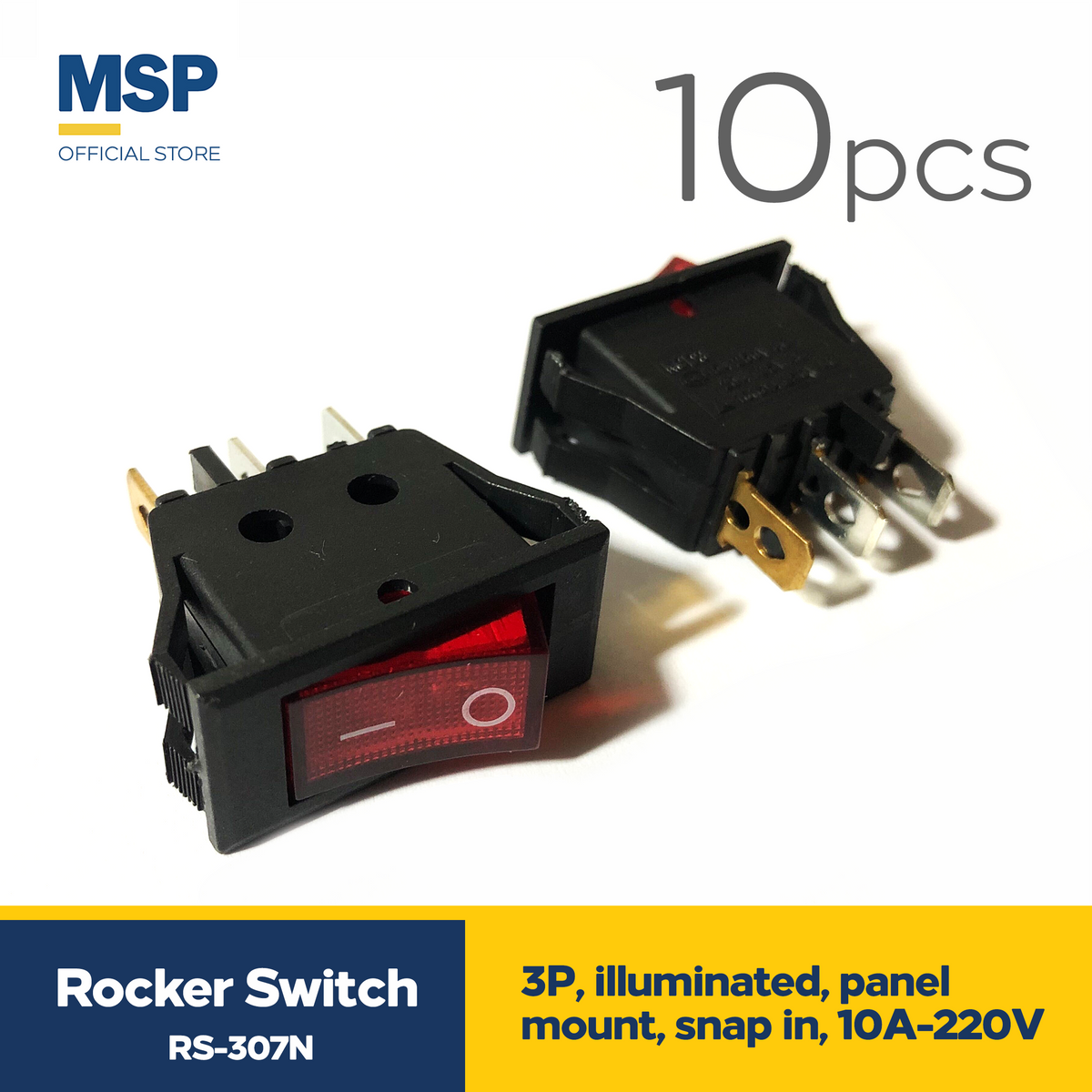 10pcs-rocker-switch-3p-illuminated-panel-mount-snap-in-10a-220v