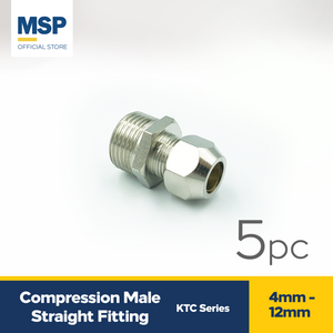 Compression Male Straight Fittings x4pcs